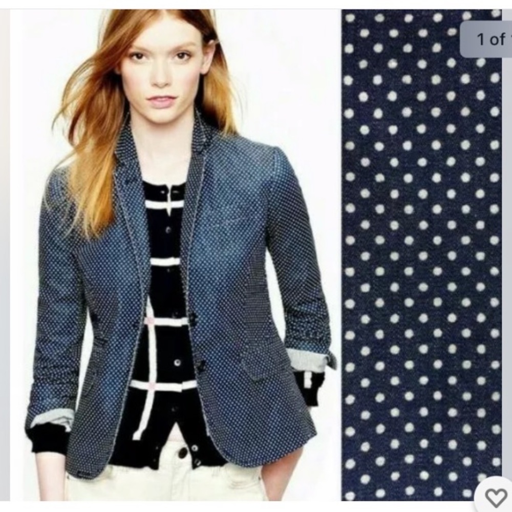 J.Crew Schoolboy Blazer Indigo Dot